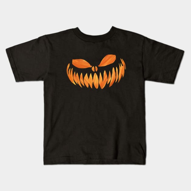 Evil Pumpkin Kids T-Shirt by TheWhiteBullDesigns